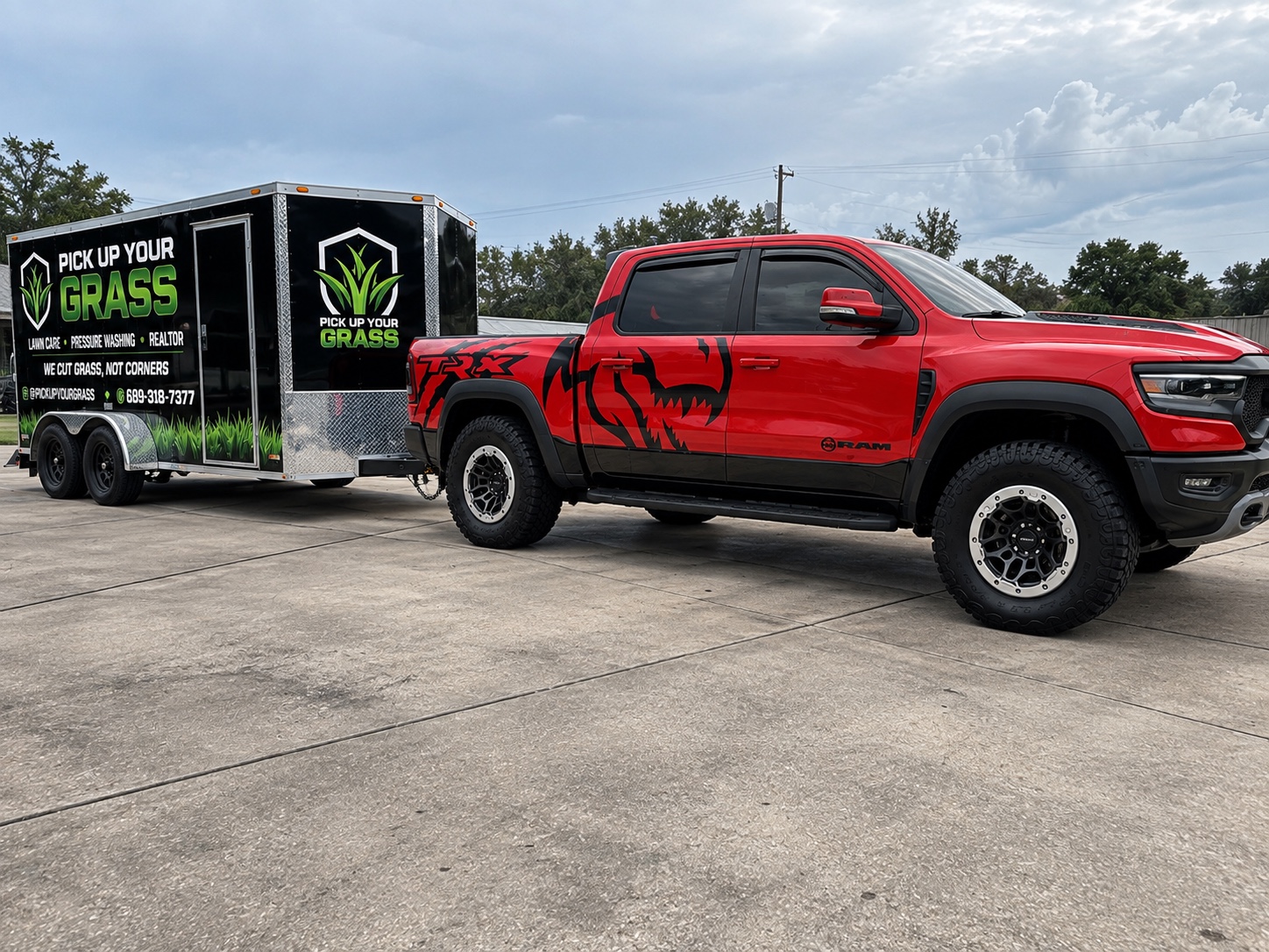 Pick Up Your Grass truck and trailer